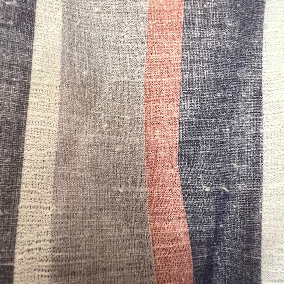 Vintage 70s Size Medium Pink Gray Stripe Day Dress Retro Rockabilly Fit & Flare - Picture 11 of 11